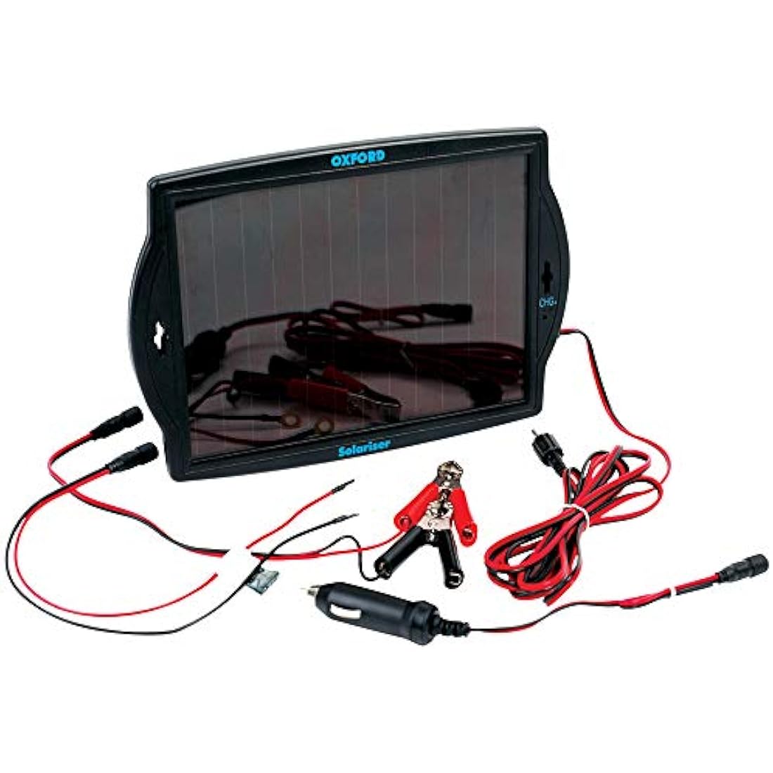 Oxford products OF949 Solariser. Solar battery charger for maintaining 12Volt Automotive batteries. Motorcycles - Quads - Jet Ski - Motor Bikes, Black,M