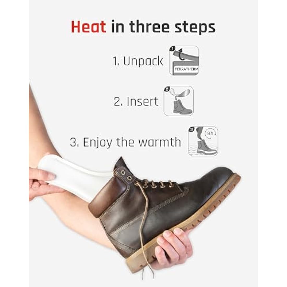 TerraTherm Insole Foot Warmers - 5, 10 or 30 Pairs - Feet and Heat Warmers, Heated Insoles for Shoes