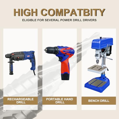 SALI M35 Hss Step Drill Bit 5-35mm Four Spiral Flute Cobalt Step Drill Bit 1/4" Hex Shank for Metal, Stainless Steel, Aluminum, Wood, Plastic