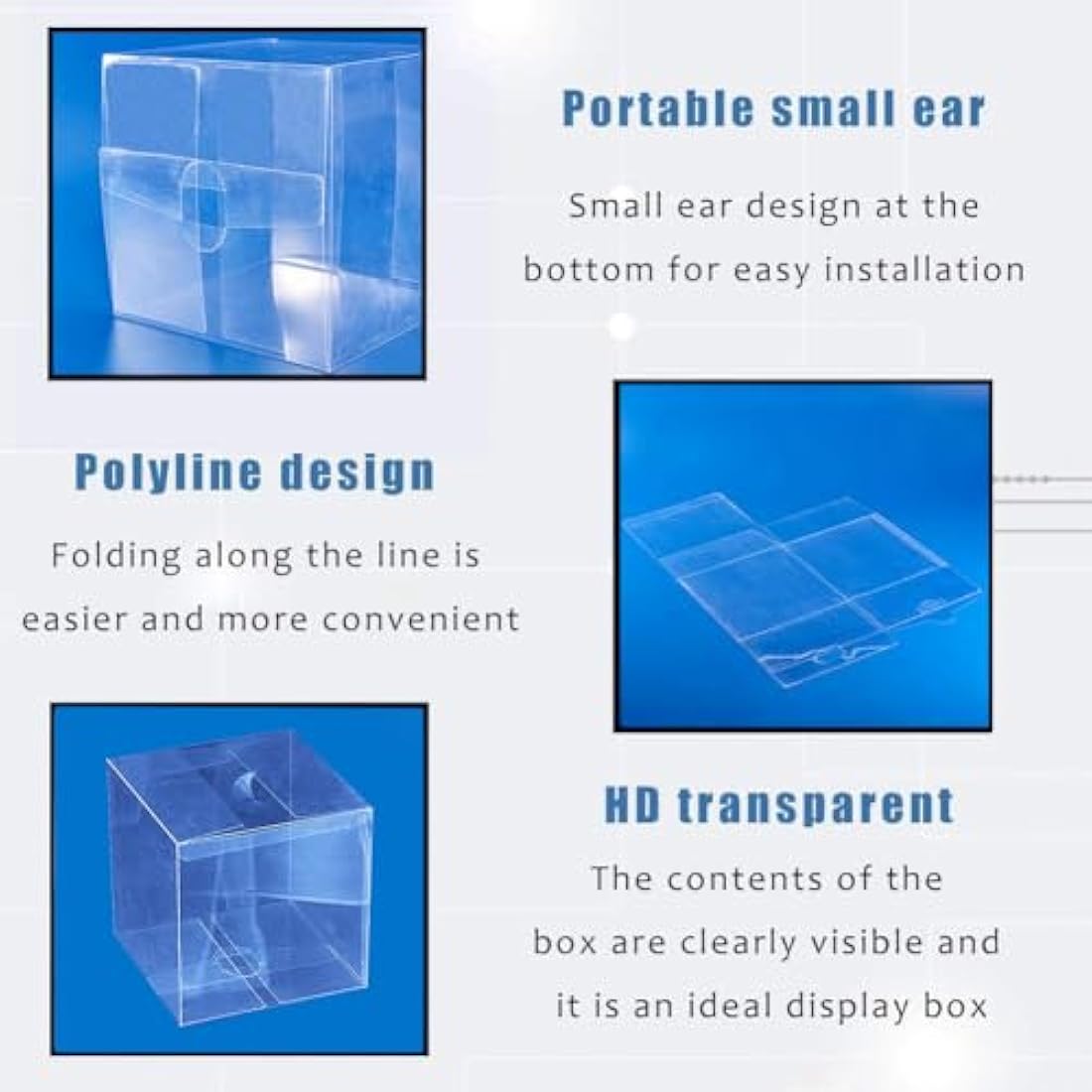 BENECREAT 10PCS Clear Wedding Favour Boxes 15x15x15cm, Large Square PVC Transparent Gift Boxes for Candy Chocolate Birthday Party Gift Wrapping