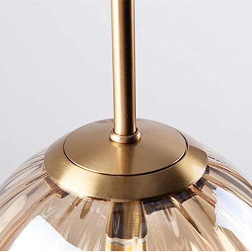 LFsem 3 Lights Pendant Light Ø15cm Amber Glass Globe Ceiling Light Modern Simple Hanging Lamp E14 Loft Chandelier Decoration Lighting Fixtures (Amber)