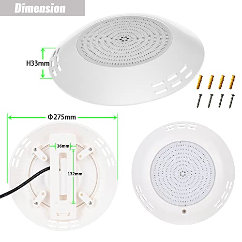LyLmLe Resin Filled LED Pool Lights, 35W Ultra Flat RGB Pool Underwater Lights RGB, 140 Beam Angle, IP68 Waterproof, Surface-Mounted Lights, 12V
