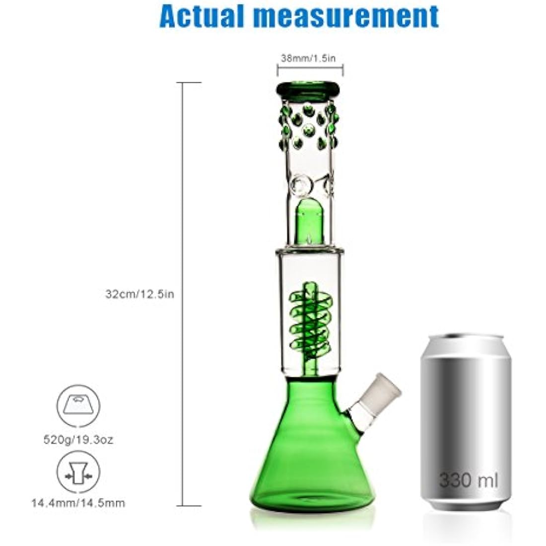 Bong Glass Beaker Bongs Size Straight Tube Dab Rigs Glow in the Dark Water Pipes UV Bongs Ice Pinch Glass Bongs Glows Platform Bong