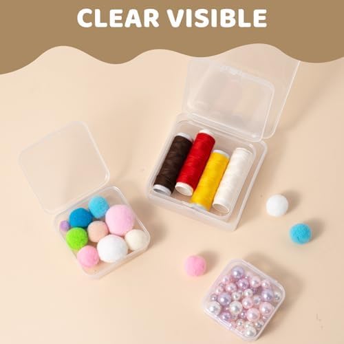 LJY Clear Square Plastic Boxes, 16 Pack, 8.5 x 8.5 x 2.8 cm