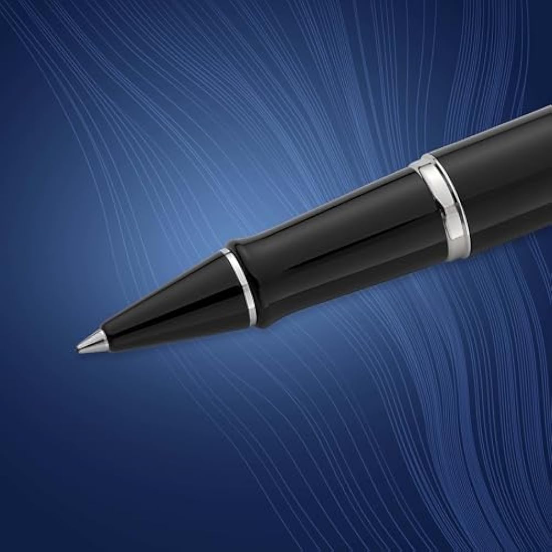 Waterman Expert Rollerball Pen | Gloss Black with Chrome Trim | Fine Point | Black Ink | Gift Box