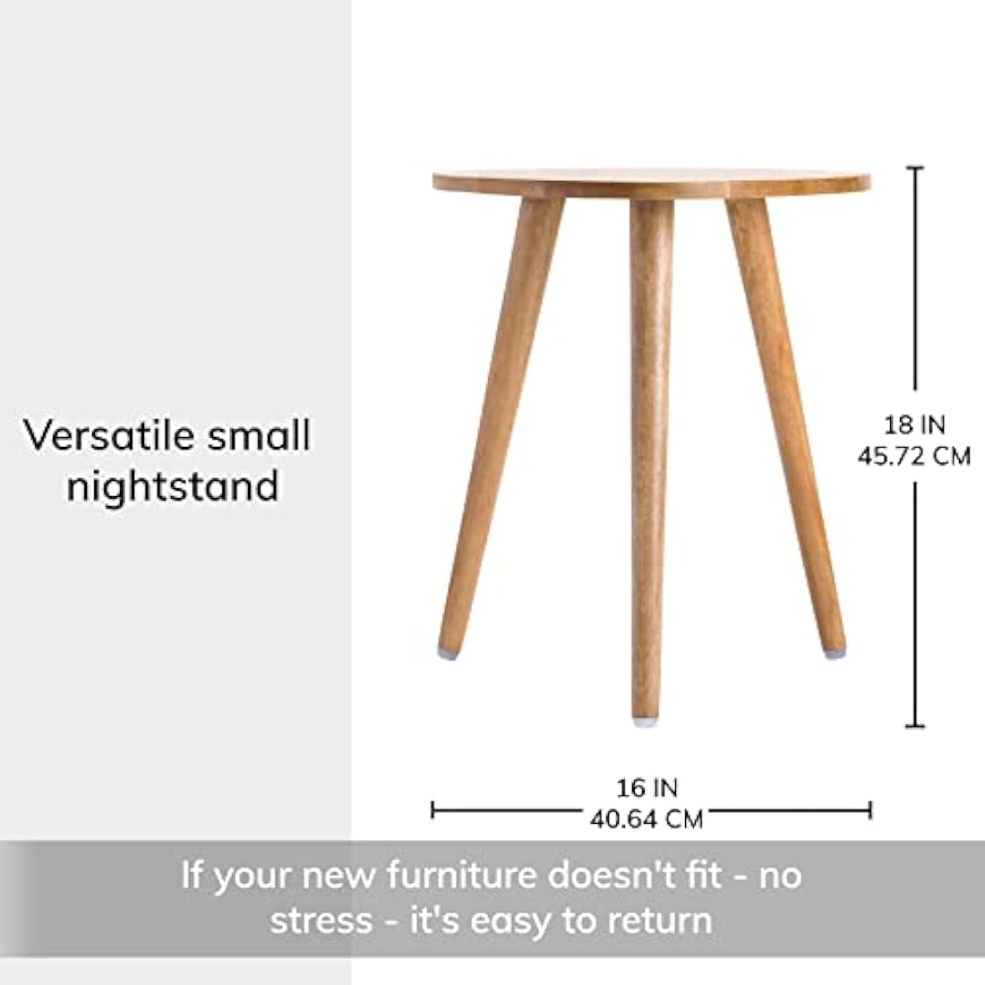 MH London Bond Triangle End Table - Exclusively Designed Small Side Table. Hand Crafted - Wooden Table - Contemporary Design for Small Side Table for Bedroom and Living Room