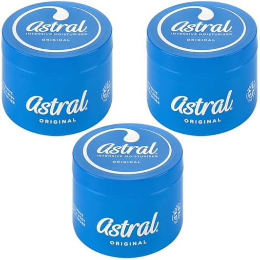 Astral Face & Body Intensive Moisturiser Cream 500ml (Pack of 3)