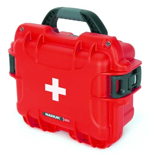 NANUK 905 Waterproof First Aid Prepper Survival Gear Dust and Impact Resistant Case - Empty - Red, 905-FSA9