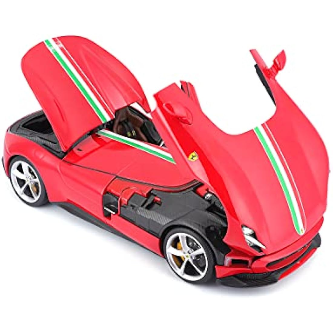 Bburago FERRARI SIGNATURE MONZA SP-1 Super Car – 1:18 Scale – Incredibly Detailed Die-Cast Replica Collectible Model Vehicle, Red