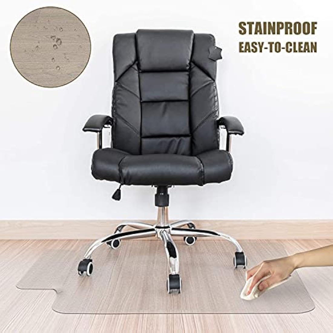 Kuyal Clear Chair Mat, Hard Floor Use, 90x120cm Transparent Office Home Floor protector mat Chair mats