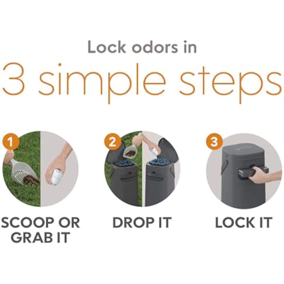 Pet Genie Pail | Dog Waste Disposal System for Outdoor and Indoor Odor Control | Dog Poop Trash can | Includes 1 Square Refill Bag That Lasts up to 2 Months
