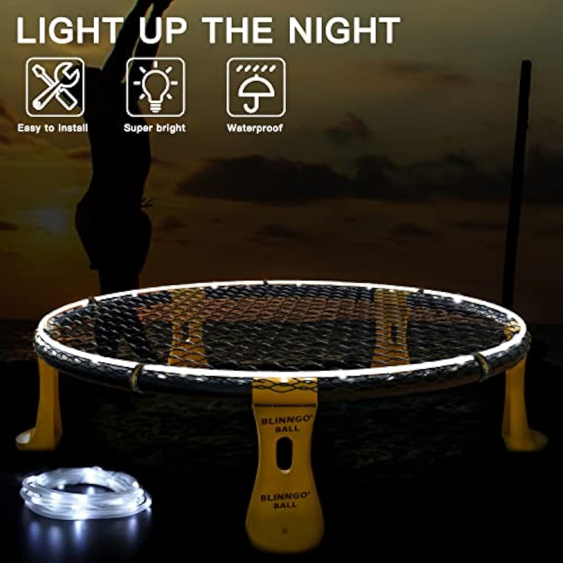 Mookis Blinngoball Outdoor Games Set Includes Playing Net, Competition Net, 3 Balls, Drawstring Bag, Ball Pump with 1 Needle, Rules and more