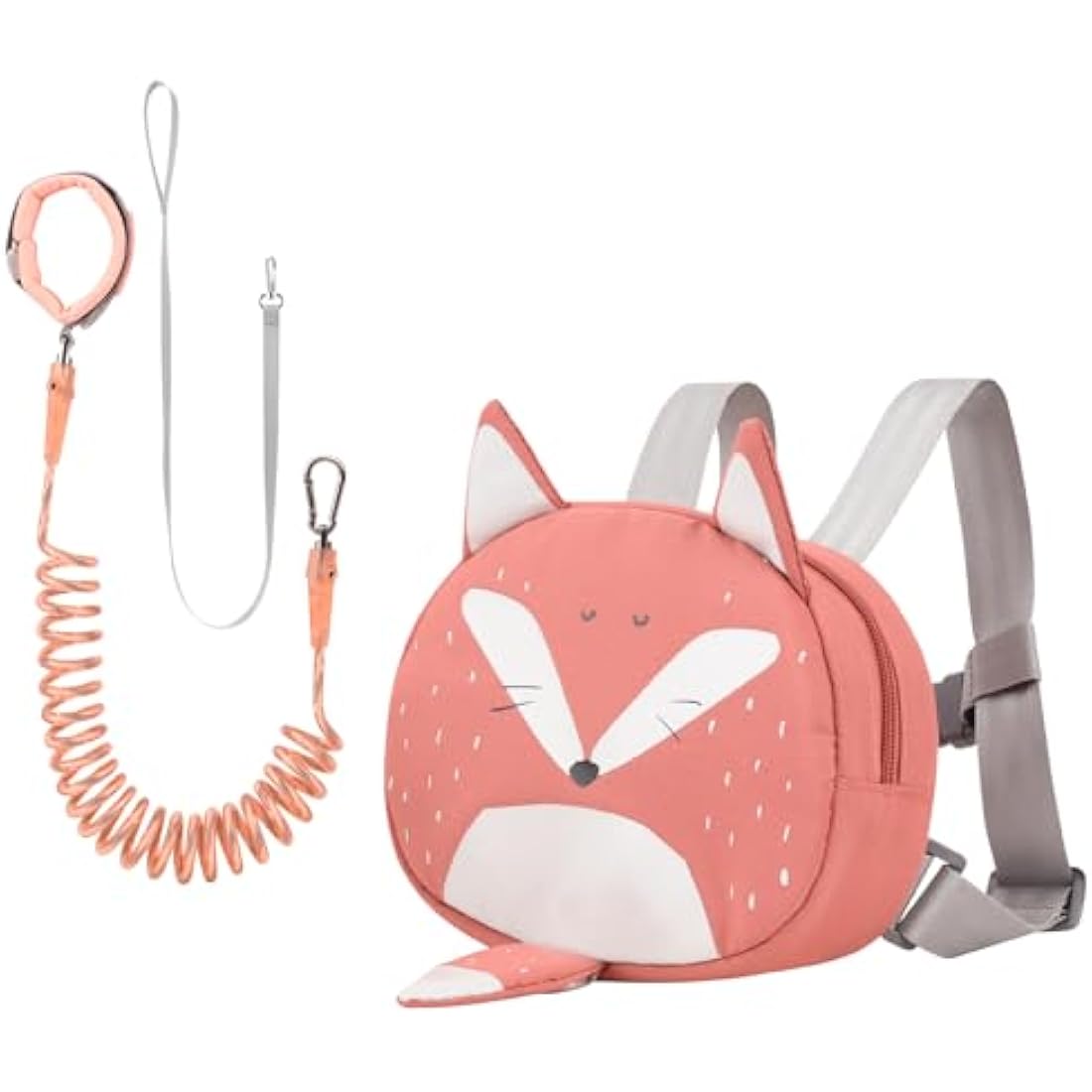 Bebamour Animal Toddler Backpack with Reins Mini Bag with Safety Leash for Children Portable Backpack Rucksack with Safety Harness for Boys and Girls, Orange