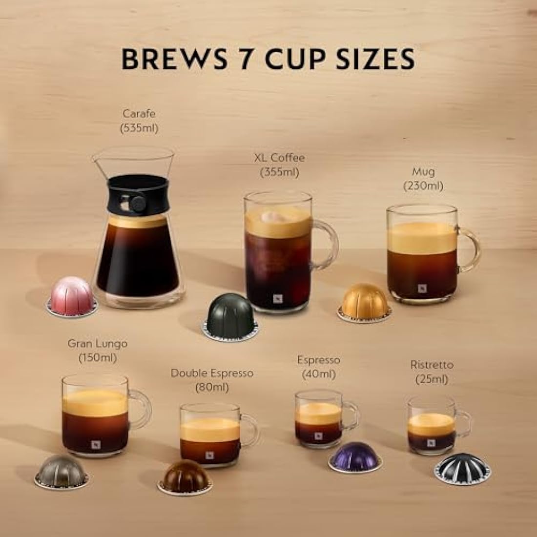 Nespresso Vertuo Next Coffee Machine by De'Longhi with Aeroccino Milk Frother, Over 30 Varieties of Pods, 6 Coffee Cup Sizes, Latte, Cappuccino, Starter Capsule Set Included, EN120.WAE, White