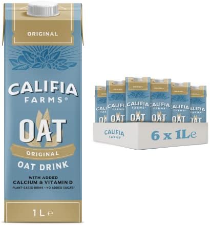 Califia Farms Unsweetened Oat Drink with Calcium & Vitamin D - Dairy Free, Lactose Free, Vegan (6 x 1L)