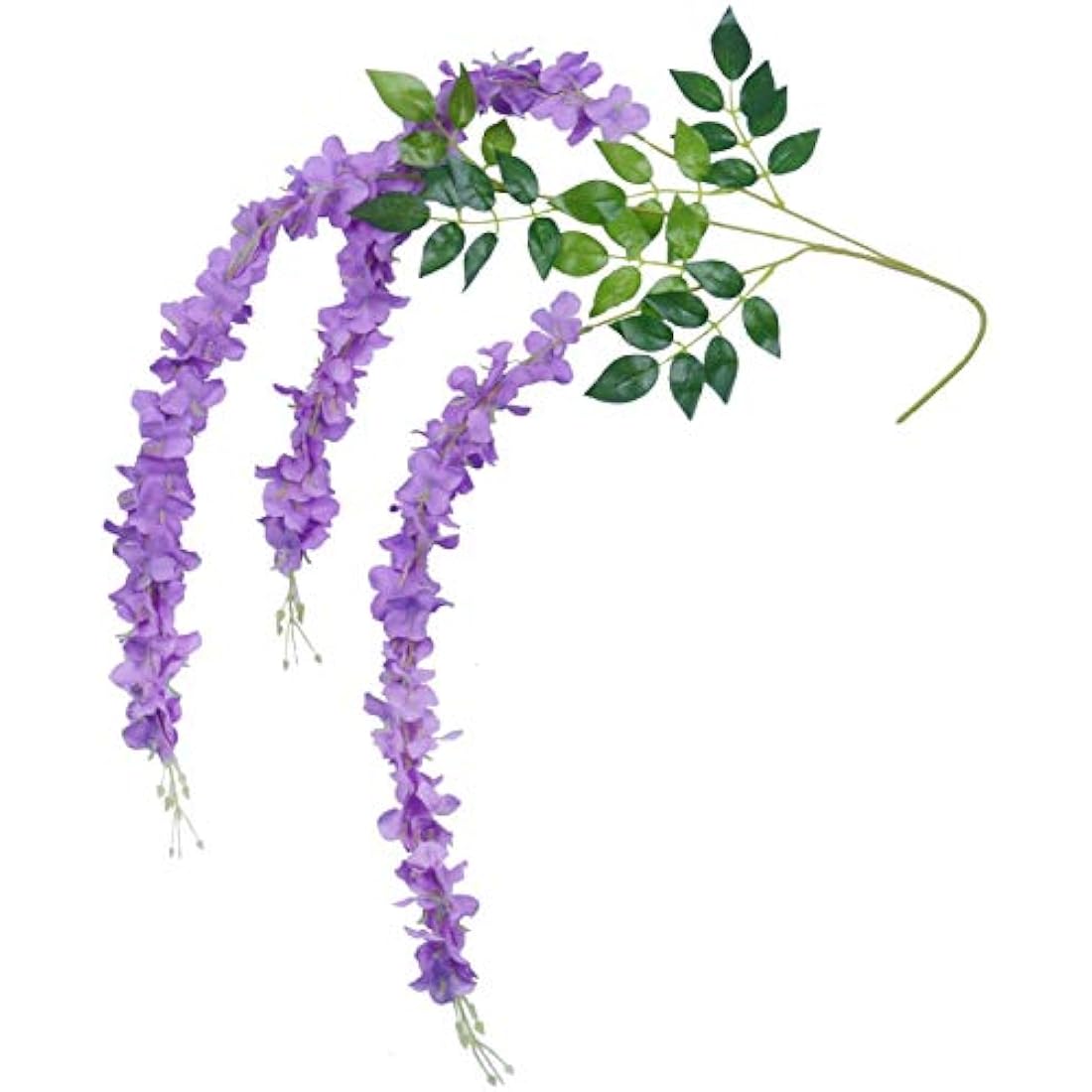 SZJH 12pcs 3.6 Feet/Piece Artificial Fake Wisteria Vine Ratta Hanging Garland Silk Flowers String Home Party Wedding Decor (Purple)