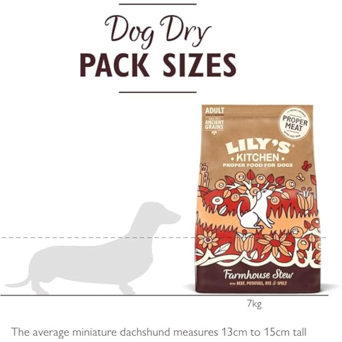 Lily’s Kitchen Made with Natural Ingredients Adult Dry Dog Food Beef Stew with Ancient Grains 7kg Bag