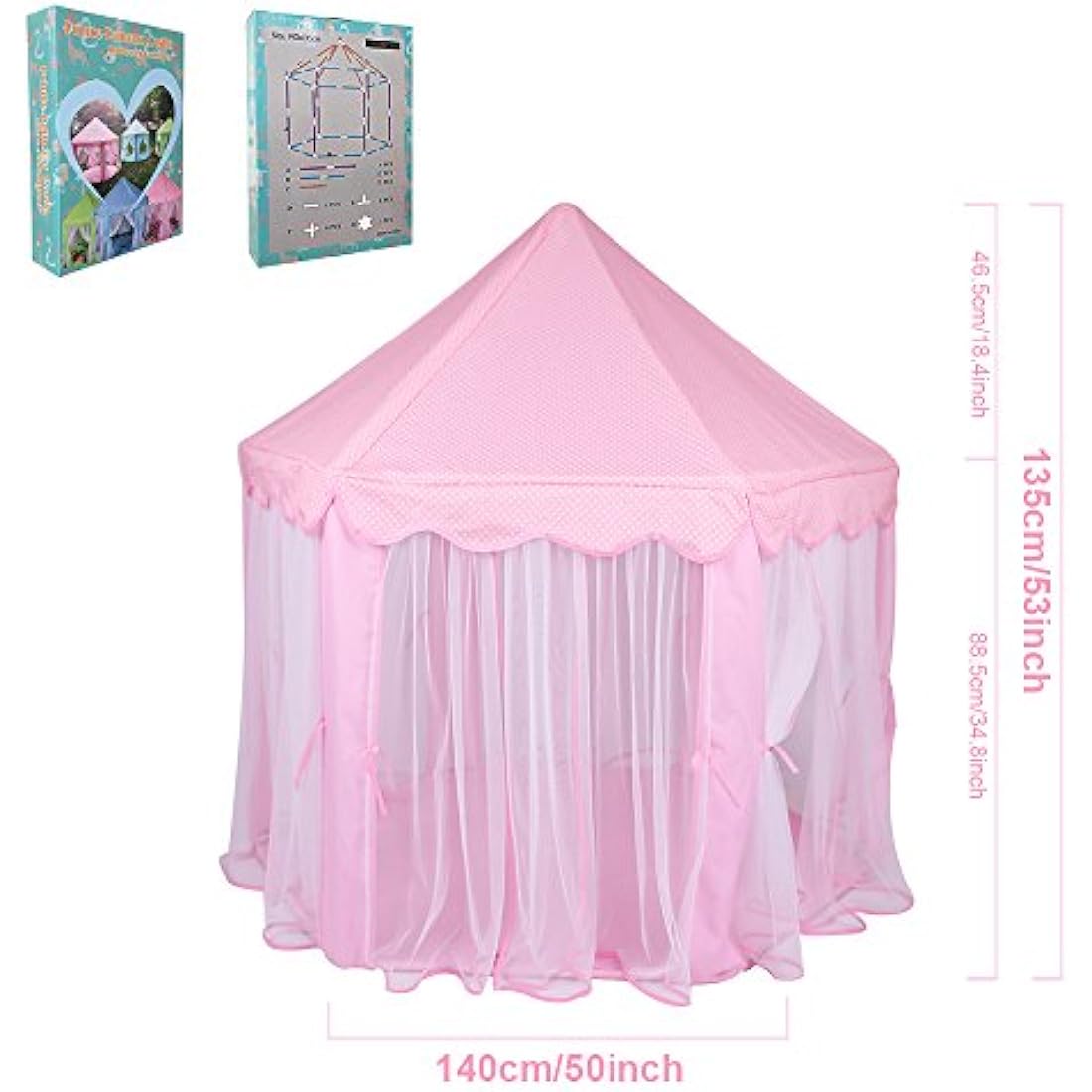 Deluxe Kids Princess Children Play Castle Tent, Garden Outdoor Indoor Playhouse,Large Playhouse For Kids Festival Fairy Princess Castle Tent, Newest Design, Extra Large Room, for Girls