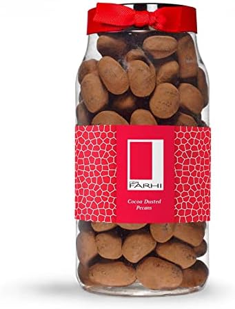 Rita Farhi Cocoa Dusted Milk Chocolate Caramalised Pecans in a Luxury Gift Jar 690g - New Palm Oil Free Recipe
