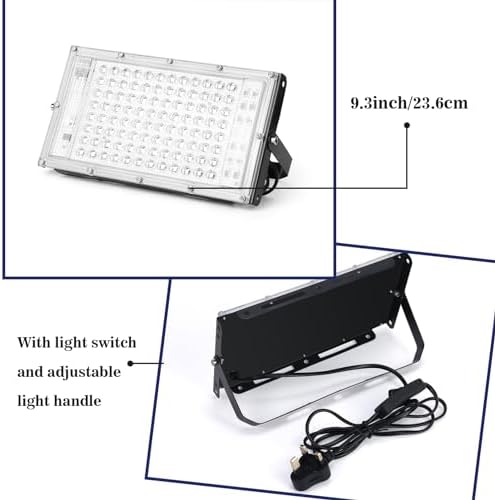 Caydo 50W LED UV Screen Printing Light with Black Light Stand and Instructions, Exposure Unit for Screen Printing and Cyanotypes