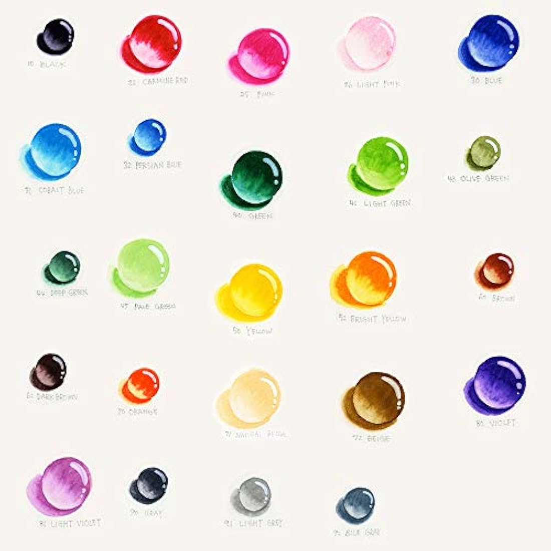 Kuretake Clean Color Real Brush Watercolour Brush Pens (Set Of 24 Colours)