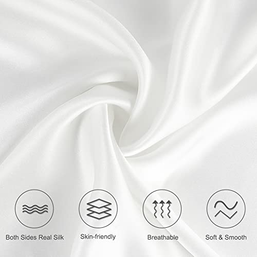 tenn well 2 Pack Mulberry Silk Pillowcases for Hair and Skin, Both Sides 100% Pure Silk Pillowcase 19 Momme Soft Smooth Pillow Case with Hidden Zipper