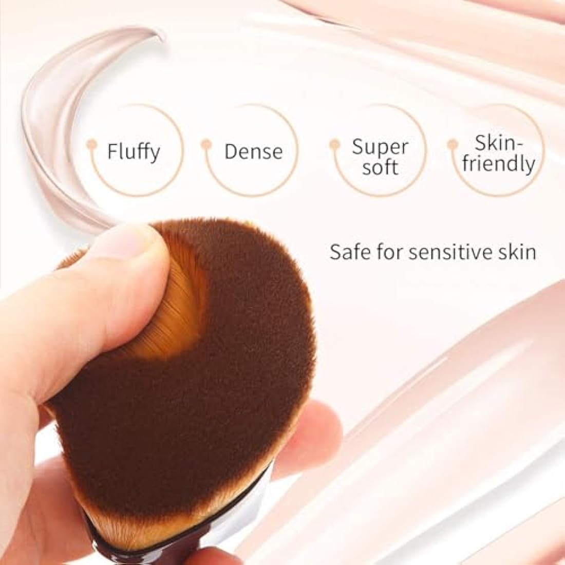MSQ Flawless Foundation Brush Kabuki Make up Brush Prefect for Liquid and Cream Foundation Blush Bronzer with Storage Case Easy to Carry Black