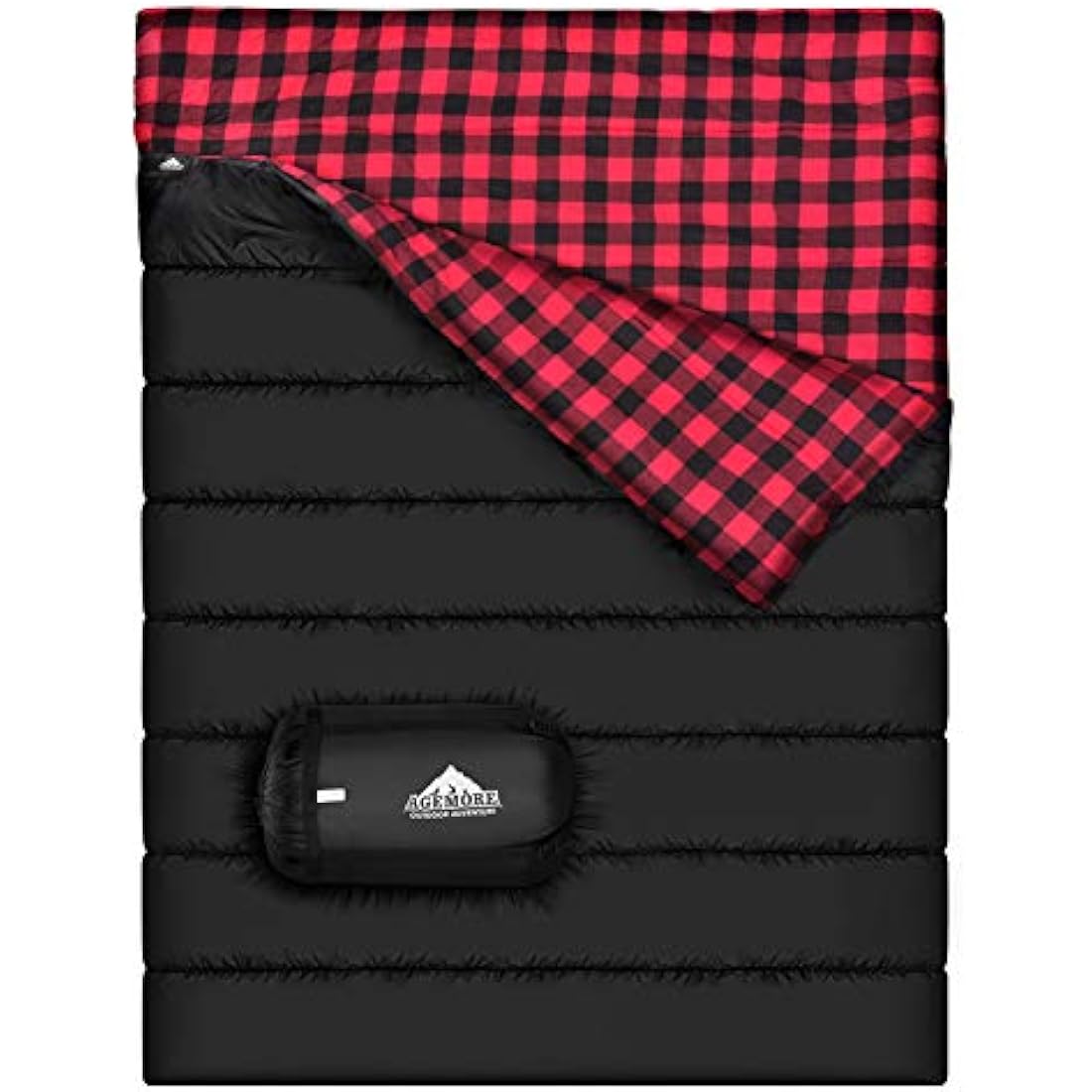 Double Cotton Flannel Sleeping Bag for Camping, Hiking, or Hiking. Queen 2 Cold Weather Waterproof Sleeping Bag for Adults or Teenagers.