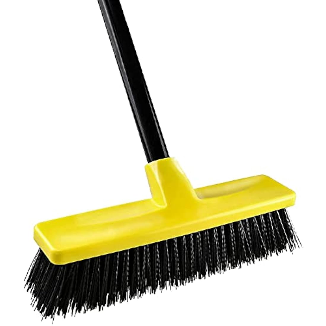 Yard Brush Heavy Duty Outdoor Concrete Broom Telescopic Long Handle with Stiff Bristles for Cleaning Scrubbing Deck Driveway Yard Patio Wood Stone Tile Garden Warehouse Leaves Lawn