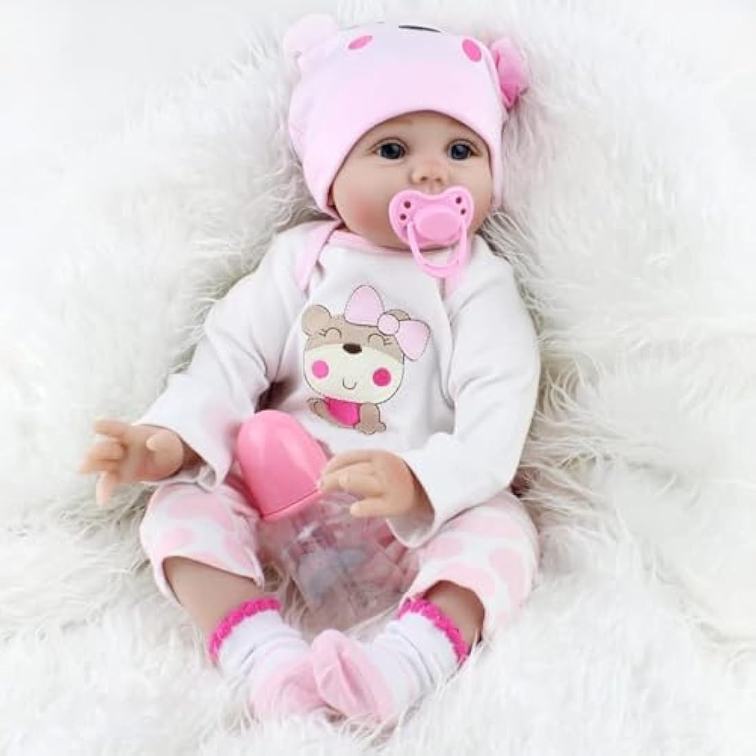 ZIYIUI 22 Inch Reborn Dolls Girl Birthday Soft Silicone Vinyl Real Life Dolls Toddler Sleeping Girl Lifelike Handmade 55cm Reborn Babies Xmas Gift