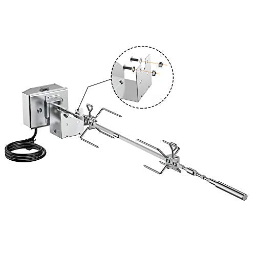 onlyfire BRK-6045 Stainless Steel Grill Rotisserie Kit 40LB UK motor fits for Weber Spirit 200/300-Serie & Spirit II 200/300-Serie Gasgrills