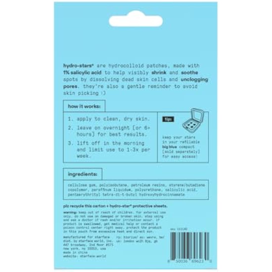 Starface World Starface Hydro-Star + Salicylic Acid Big Pack, Hydrocolloid Pimple Patches with 1% Salicylic Acid, Helps Soothe Deep Spots, Cute Star Shape (96 Count)