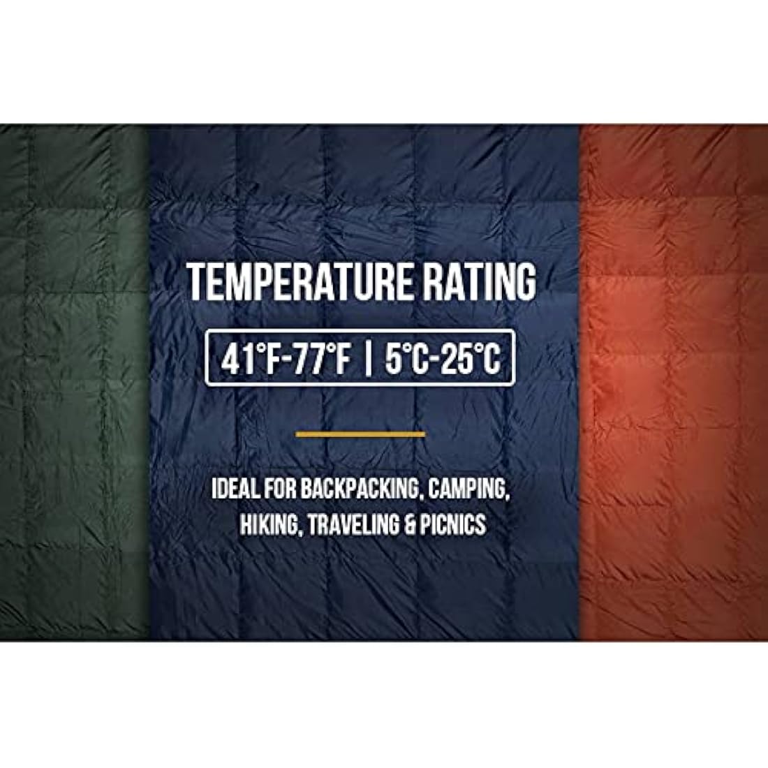 OneTigris Down Camping Blanket for Cold Weather Packable Puffy Backpacking Lightweight Quilt Hiking Gardening Travel Beach Picnic