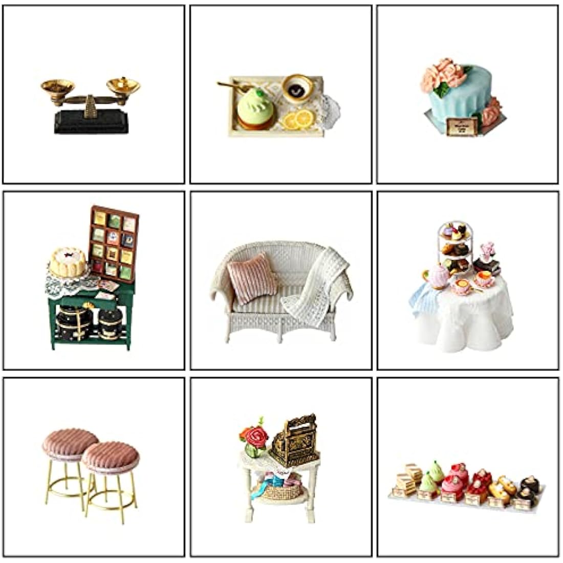 CUTEROOM DIY Wooden Dolls House Handcraft Miniature Kit Model & Furniture-Rose Garden Tea House