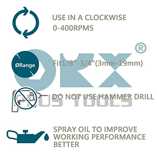 ORX PLUS TOOLS PO-045-TORXPLUS Tools Deburring External Chamfer Tool, Tungsten Blade, Deburring Drill Bit, Remove Burr Tools for Fit 1/8 inch-3/4 inch(3mm-19mm)