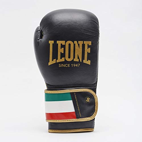 LEONE 1947, Boxing Gloves, Unisex Adult, Black, 10 OZ, GN039