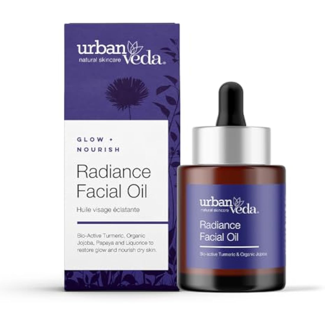 Urban Veda Radiance Facial Oil | Natural Face oil | For Dry, Dull and dehydrated Skin | Peptide and Turmerone | Pigmentation and Brightening | Collagen Face oil | Face Bio Oil | Vitamin E Oil | 30 ML