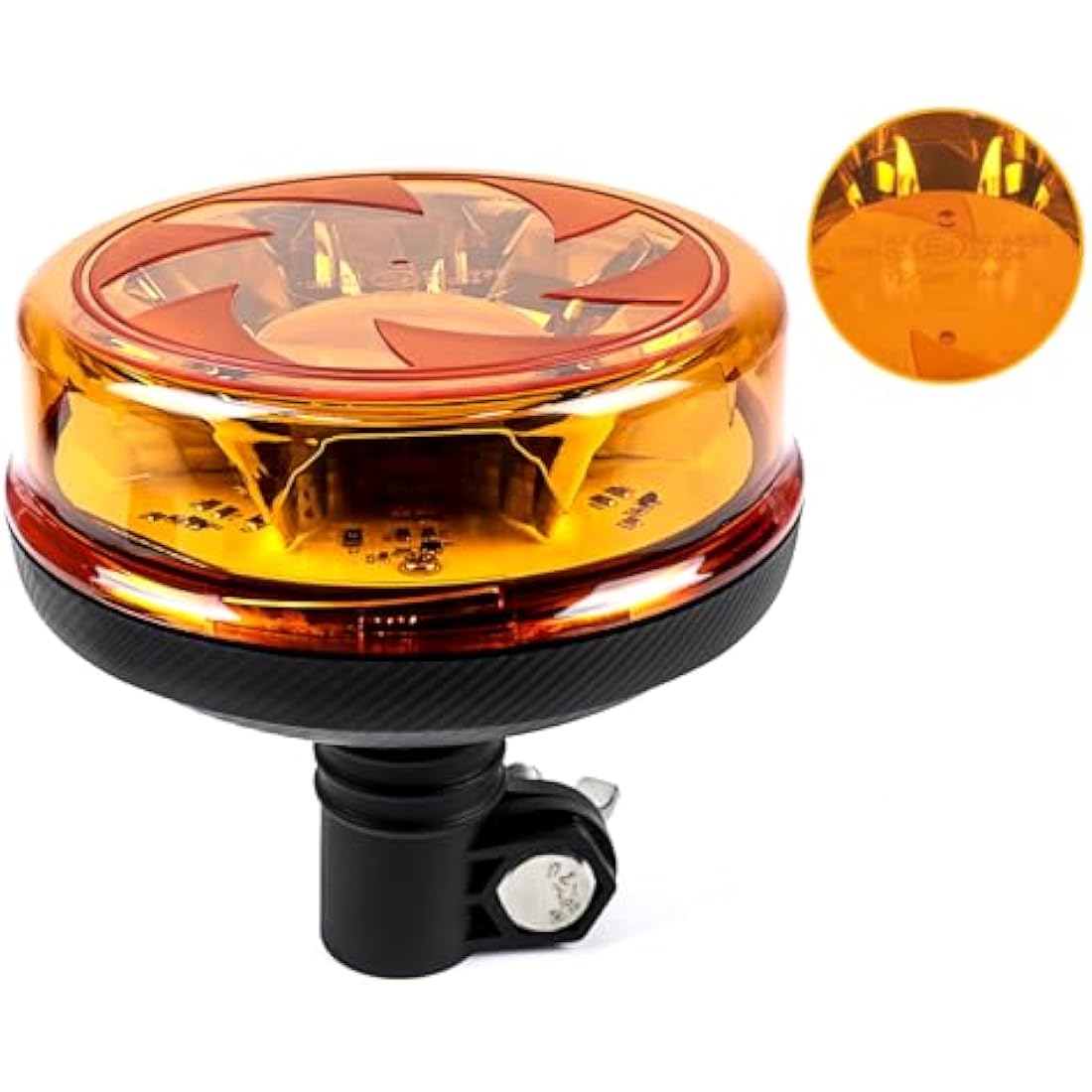 Yinaolan LED Amber Warning Beacon Light, 16LEDs 12/24V Orange Blinking Lamp 4 Flash & 2 Rotating Patterns for Agricultural Machines, Commercial Vehicle, School Bus, Tractor Excavators Truck