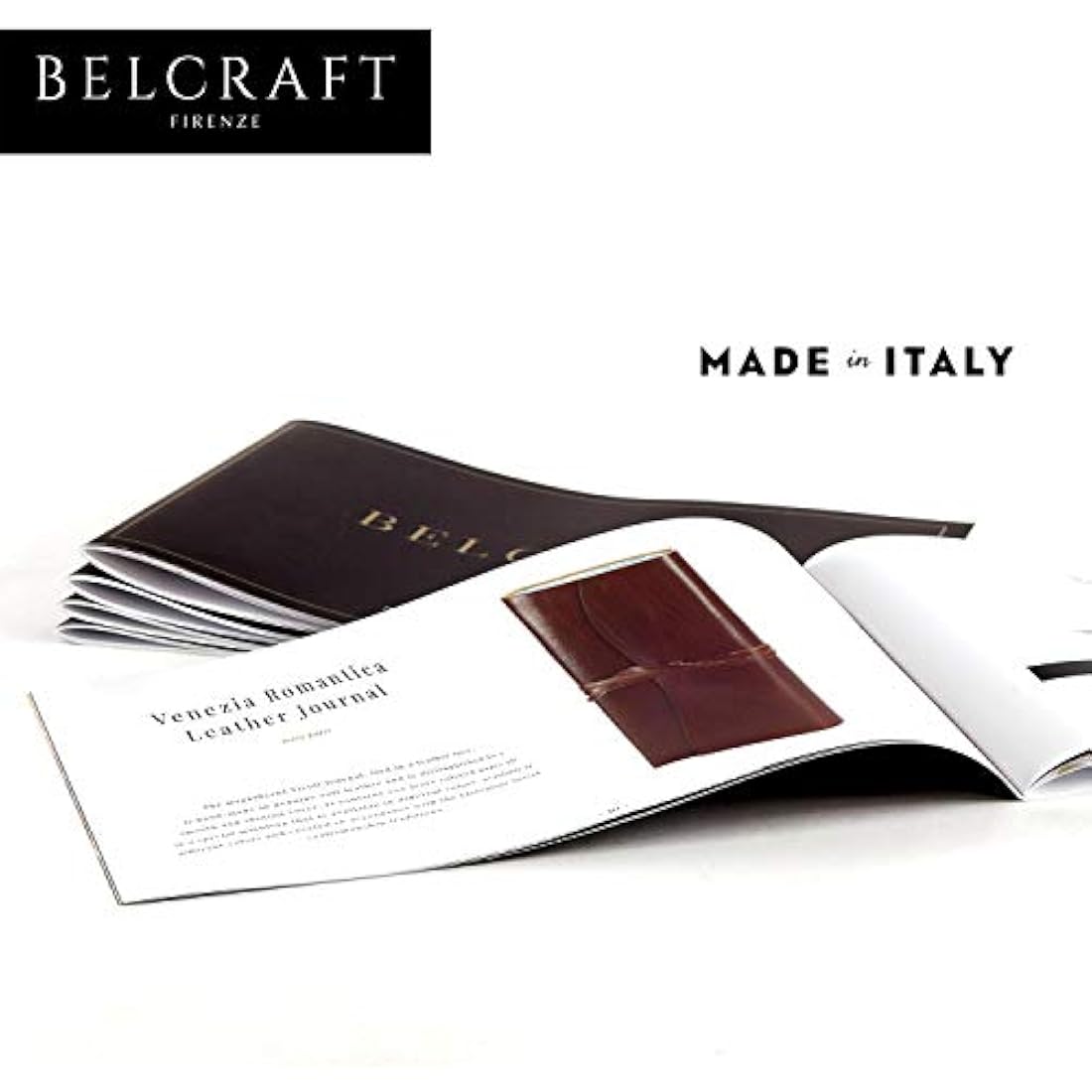 BELCRAFT Venezia Romantica Large Leather Bound Journal, A5 (15x21 cm) Dark Brown