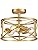 WUZUPS Chandelier 3-Light Vintage Farmhouse Industrial Semi-Flush Mount Ceiling Light Modern Lighting Fixture for Foyer Bedroom Hallway Storage Room Kitchen Bathroom, H 30 x W 24, E27 Base, Gold