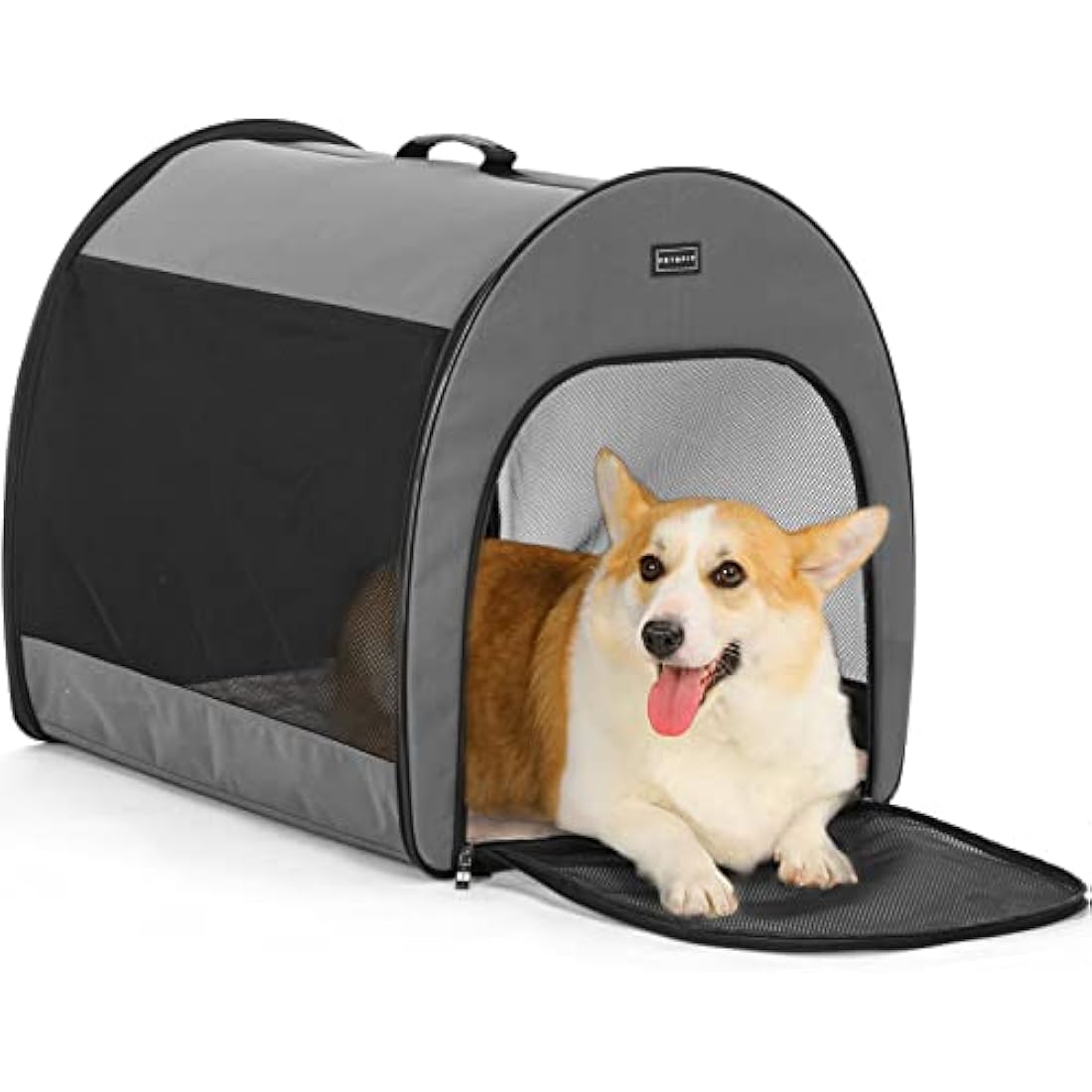 PETSFIT Portable Dog Crate, Dog Travel Crate - 26.5 Inch Lightweight, Roomy, Easy to Set Up, Dog Kennel Indoor with Thick Mat, Sturdy Soft Dog Crate