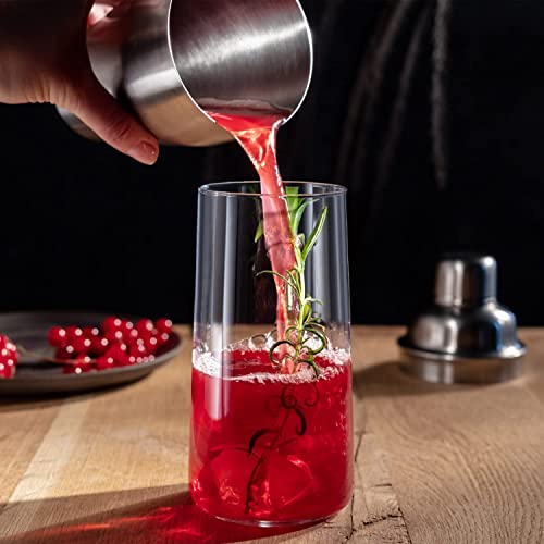 Krosno Tall Water Juice Drinking Glasses | Set of 12 | 540 ML | Avant-Garde Collection | Highball & Tumbler Glass | Perfect for Home, Restaurants and