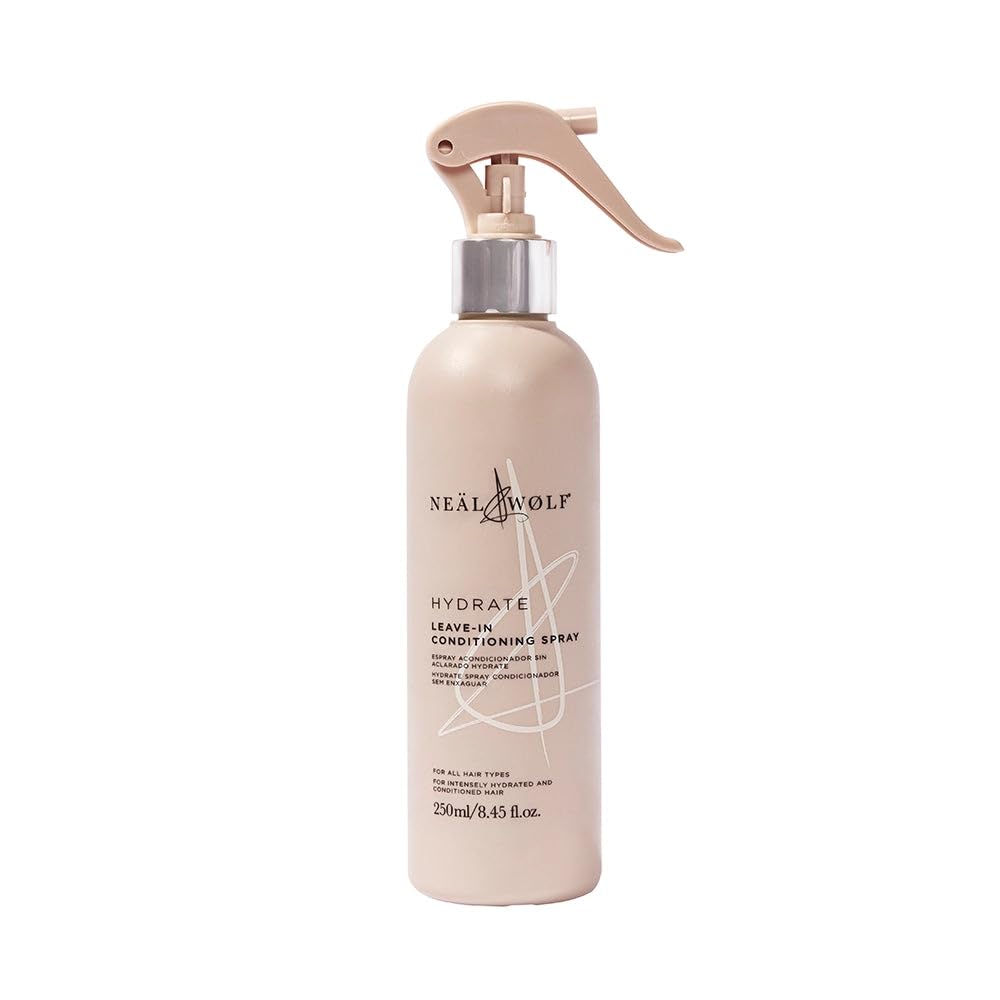 Neal & Wolf HYDRATE Leave-In Conditioning Spray 250ml - Lightweight Detangler with Heat Protection - Reduces Frizz, Enhances Shine, Vegan &