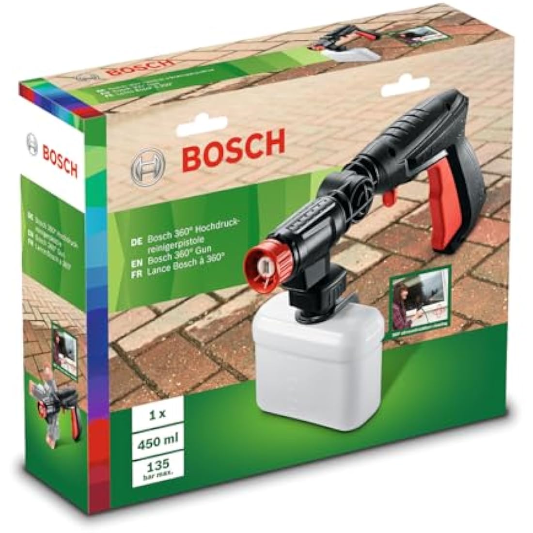 Bosch 360° Pistol (Compatible with Bosch Pressure Washers: EasyAquatak 110/120, UniversalAquatak 125/130/135, AQT 33-10, AQT 33-11, AQT 35-12, AQT 37-13, AQT 40-13, AQT 42-13)