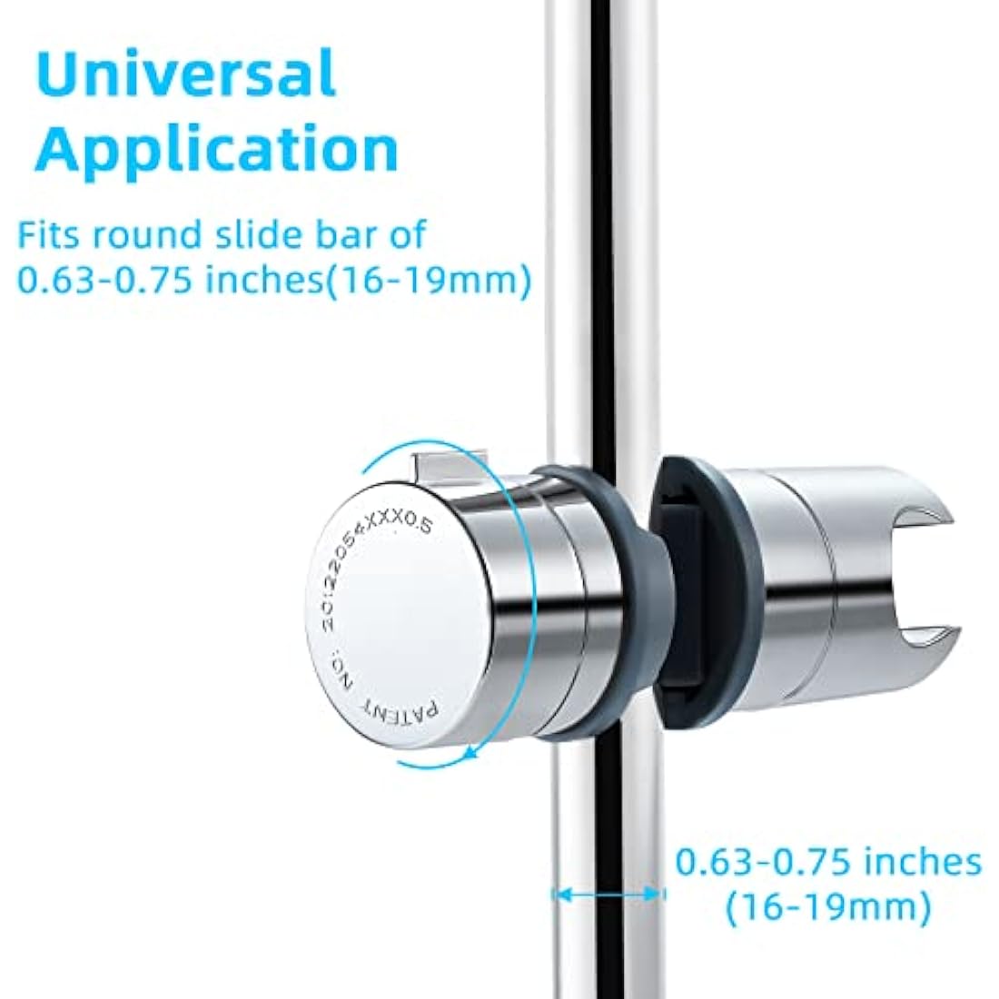 Shower Head Holders, BBLIKE Hand Shower Bracket Replacement 16-19MM Adjustable Replacement Shower Holder Chrome Plated Shower Bracket (16-19mm), Grey