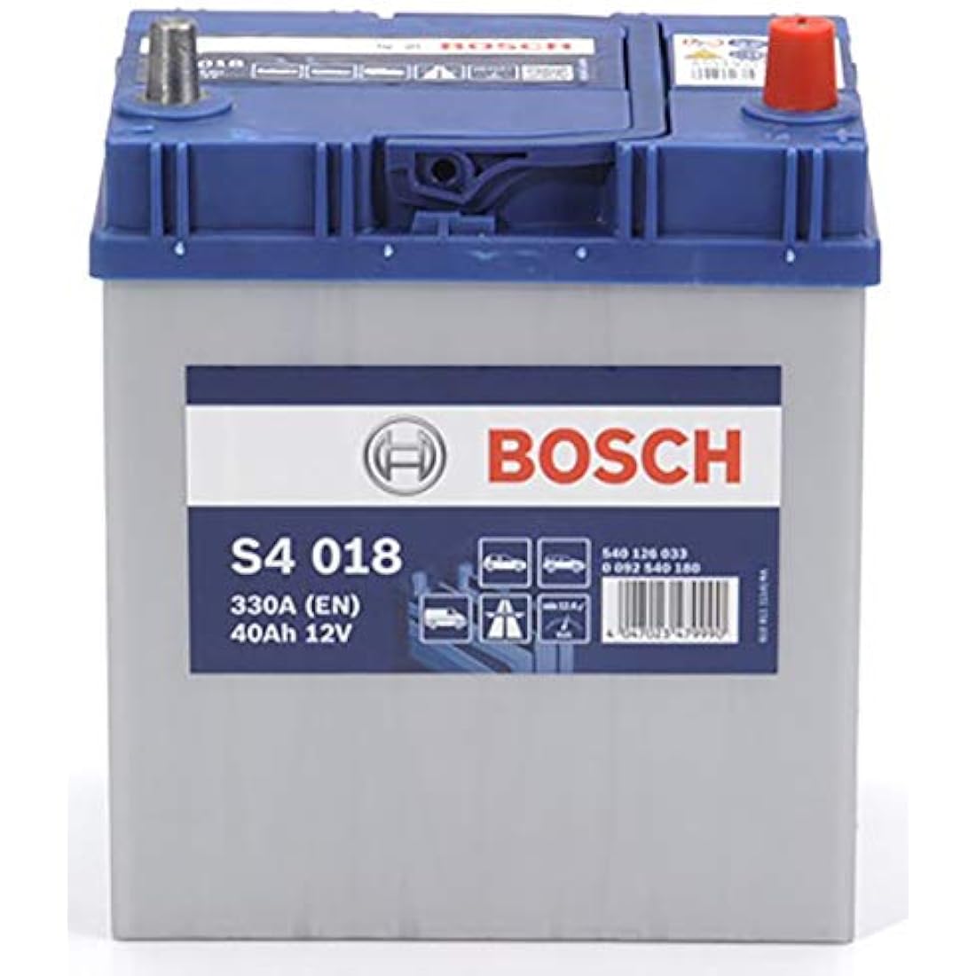 Bosch S4018 - Car Battery - 40A/H - 330A - Lead-Acid Technology - for Vehicles without Start/Stop System