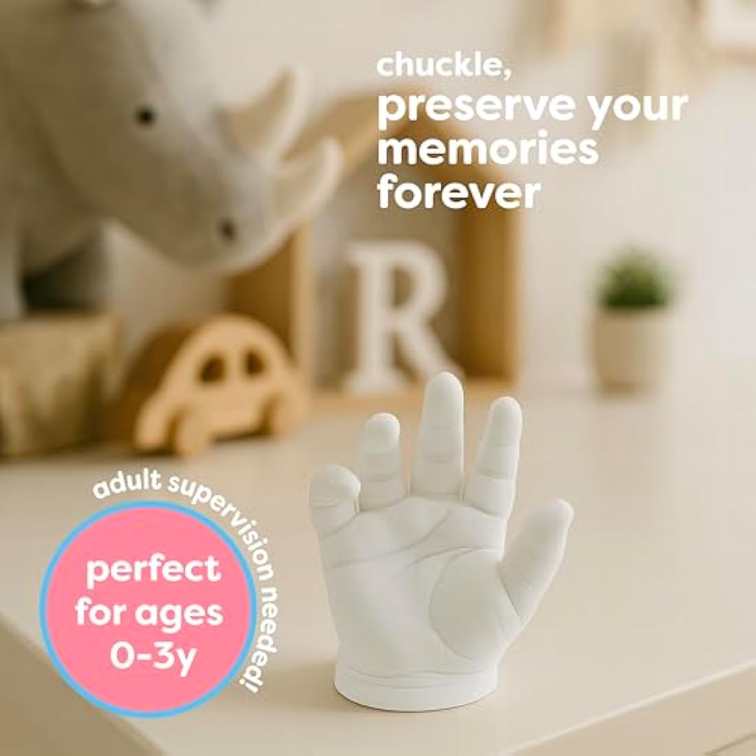 Chuckle Baby Handprint Footprint Casting Kit, 3D Moulding Gift Set, Memories, Keepsakes, For Kids or Newborn, Baby Shower Presents