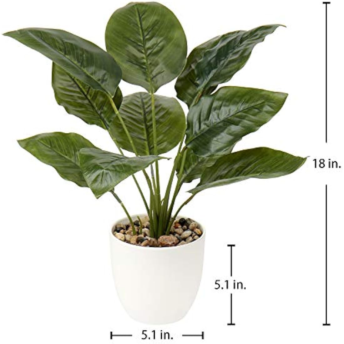 45CM Artificial Dieffenbachia Faux Plants Indoor Decorative Fake Tropical Plants Aesthetic Room Décor Greenery for Bedroom Office Home Desk Decoration