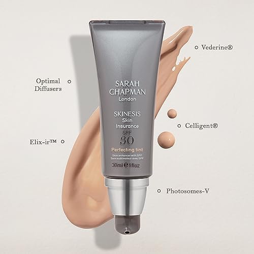 Sarah Chapman Skinesis Skin Insurance with SPF 30 - Tinted Sunscreen for Face - Skin Tint for Perfect Glow and Protection 30ml