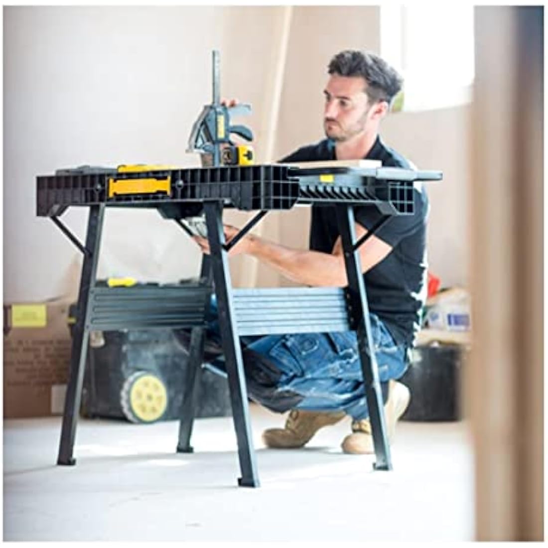 STANLEY FATMAX Express Folding Workbench - Portable Work Surface with 450kg Large Load Capacity, Clamp Compatable, FMST1-75672
